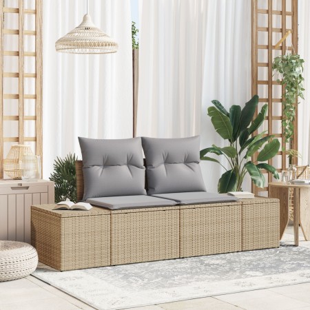 Sofá de Jardín de 2 Plazas con Cojines Beige de Poliratán von , Outdoor-Sofas - Ref: Foro24-42006795, Preis: 200,47 €, Rabatt: %