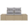 Sofá de Jardín de 2 Plazas con Cojines Beige de Poliratán von , Outdoor-Sofas - Ref: Foro24-42006795, Preis: 200,47 €, Rabatt: %