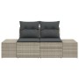 Sofá de Jardín de 2 Plazas con Cojines Gris de Poliratán by , Outdoor sofas - Ref: Foro24-42006797, Price: 197,54 €, Discount: %