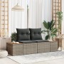 Sofá de jardín de 2 plazas con cojines gris de poliratán by , Outdoor sofas - Ref: Foro24-42006814, Price: 213,17 €, Discount: %