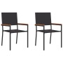 Sillas de Jardín Apilables con Cojines - Set de 2 Piezas en Ratán Poli Negro by , Garden chairs - Ref: Foro24-42006825, Price...