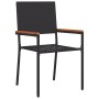 Sillas de Jardín Apilables con Cojines - Set de 2 Piezas en Ratán Poli Negro by , Garden chairs - Ref: Foro24-42006825, Price...