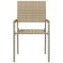 Sillas de jardín apilables con cojines, 2 piezas, Beige, Ratán by , Garden chairs - Ref: Foro24-42006827, Price: 108,26 €, Di...