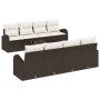 Conjunto de sofá de jardín 7 pcs Marrón y Beige 55 x 55 x 37 cm