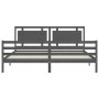 Grauer Massivholzbettrahmen mit Kopfteil 200x200 cm von vidaXL, Betten und Lattenroste - Ref: Foro24-3194073, Preis: 188,99 €...