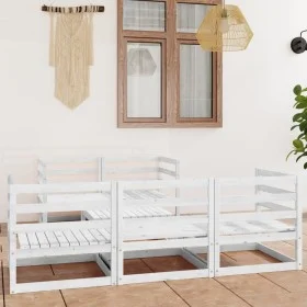 Gartenmöbel-Set aus massivem Kiefernholz in Weiß, 6-teilig. von vidaXL, Gartensets - Ref: Foro24-3075330, Preis: 335,05 €, Ra...
