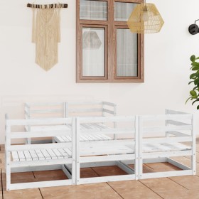 Set de salón de jardín de 6 pzas blanco madera maciza de pino by vidaXL, Garden sets - Ref: Foro24-3075330, Price: 339,28 €, ...