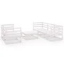 Gartenmöbel-Set aus massivem Kiefernholz in Weiß, 6-teilig. von vidaXL, Gartensets - Ref: Foro24-3075330, Preis: 335,05 €, Ra...