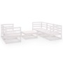 Gartenmöbel-Set aus massivem Kiefernholz in Weiß, 6-teilig. von vidaXL, Gartensets - Ref: Foro24-3075330, Preis: 339,28 €, Ra...