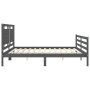 Grauer Massivholzbettrahmen mit Kopfteil 200x200 cm von vidaXL, Betten und Lattenroste - Ref: Foro24-3194073, Preis: 188,99 €...