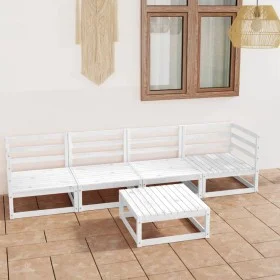 5-piece garden lounge set white solid pine wood by vidaXL, Garden sets - Ref: Foro24-3075365, Price: 261,65 €, Discount: %