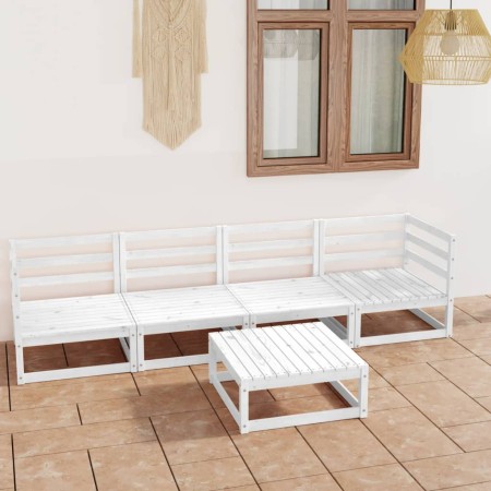 5-piece garden lounge set white solid pine wood by vidaXL, Garden sets - Ref: Foro24-3075365, Price: 250,60 €, Discount: %