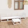 5-teiliges Garten-Lounge-Set aus weißem massivem Kiefernholz von vidaXL, Gartensets - Ref: Foro24-3075365, Preis: 261,65 €, R...