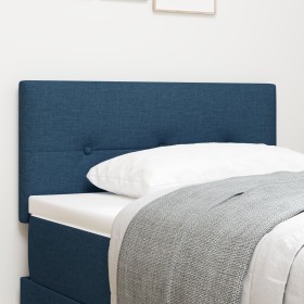 Cabecero con botones tapizado en azul de 90 cm