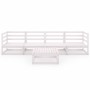 5-piece garden lounge set white solid pine wood by vidaXL, Garden sets - Ref: Foro24-3075365, Price: 250,60 €, Discount: %
