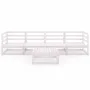 5-teiliges Garten-Lounge-Set aus weißem massivem Kiefernholz von vidaXL, Gartensets - Ref: Foro24-3075365, Preis: 261,65 €, R...