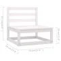 5-teiliges Garten-Lounge-Set aus weißem massivem Kiefernholz von vidaXL, Gartensets - Ref: Foro24-3075365, Preis: 261,65 €, R...