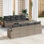 Conjunto de sofá de jardín 7 pcs Gris y Gris Oscuro