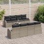 Conjunto de sofá de jardín 7 pcs Gris y Gris Oscuro