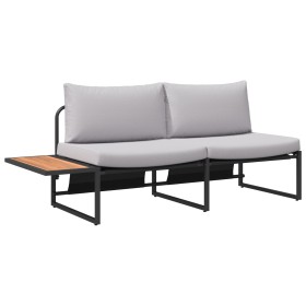 Sofá de jardín de 2 plazas con cojines gris claro by , Outdoor sofas - Ref: Foro24-42007550, Price: 232,02 €, Discount: %