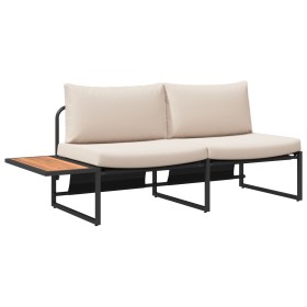 Sofá de jardín de 2 plazas con cojines taupe de , Sofás de exterior - Ref: Foro24-42007551, Precio: 221,33 €