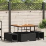 Conjunto de Comedor de Jardín de 3 Piezas con Cojines Negro de Poliratán Acacia de , Conjuntos de jardín - Ref: Foro24-420079...