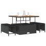 Conjunto de Comedor de Jardín de 3 Piezas con Cojines Negro de Poliratán Acacia by , Garden sets - Ref: Foro24-42007906, Pric...