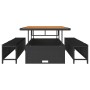 Conjunto de Comedor de Jardín de 3 Piezas con Cojines Negro de Poliratán Acacia by , Garden sets - Ref: Foro24-42007906, Pric...