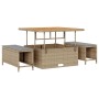 Conjunto de Comedor de Jardín de 3 Piezas con Cojines Beige de Ratán Polímero y Acacia | Foro24.es | Tu tienda online para hogar, jardín y más Foro24.es