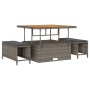Conjunto de Comedor de Jardín de 3 Piezas con Cojines en Gris de Poliratán y Acacia | Foro24.es | Tu tienda online para hogar, jardín y más Foro24.es