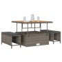 Conjunto de Comedor de Jardín de 3 Piezas con Cojines en Gris