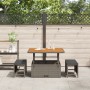 Conjunto de Comedor de Jardín de 3 Piezas con Cojines en Gris