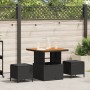 Conjunto de Comedor de Jardín de 3 Piezas con Cojines Negro de Ratán de Poliéster y Acacia by , Garden sets - Ref: Foro24-420...