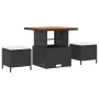 Conjunto de Comedor de Jardín de 3 Piezas con Cojines VidaXL Ratán Poliéster Acacia Negro von , Gartensets - Ref: Foro24-4200...