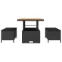 Conjunto de Comedor de Jardín de 3 Piezas con Cojines Negro de Ratán de Poliéster y Acacia by , Garden sets - Ref: Foro24-420...