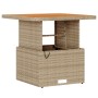 Conjunto de Comedor de Jardín de 3 Piezas con Cojines Beige de Ratán Poliéster y Acacia by , Garden sets - Ref: Foro24-420079...