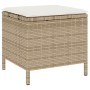 Conjunto de Comedor de Jardín de 3 Piezas con Cojines Beige de Ratán Poliéster y Acacia by , Garden sets - Ref: Foro24-420079...