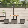 Conjunto de Comedor de Jardín de 3 Piezas con Cojines Gris de Poliratán y Acacia by , Garden sets - Ref: Foro24-42007915, Pri...
