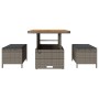 Conjunto de Comedor de Jardín de 3 Piezas con Cojines Gris de Poliratán y Acacia by , Garden sets - Ref: Foro24-42007915, Pri...
