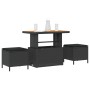 Conjunto de Comedor de Jardín de 3 Piezas con Cojines Negro de Poliratán y Acacia by , Garden sets - Ref: Foro24-42007916, Pr...