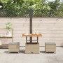 Conjunto de Comedor para Jardín de 3 Piezas con Cojines Beige de Ratán Polímero y Acacia | Foro24.es | Tu tienda online para hogar, jardín y más Foro24.es