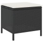 Set de Comedor de Jardín de 3 Piezas con Cojines Negro de Poliratán y Acacia by , Garden sets - Ref: Foro24-42007917, Price: ...