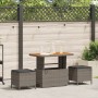 Conjunto de Comedor de Jardín de 3 Piezas con Cojines Gris en Poliratán y Acacia von , Gartensets - Ref: Foro24-42007920, Pre...