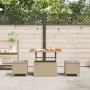 Conjunto de Jardín de Comedor de 3 Piezas con Cojines Beige de Poliratán y Acacia by , Garden sets - Ref: Foro24-42007919, Pr...