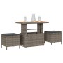 Conjunto de Comedor de Jardín de 3 Piezas con Cojines Gris en Poliratán y Acacia von , Gartensets - Ref: Foro24-42007920, Pre...