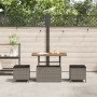 Conjunto de Comedor de Jardín de 3 Piezas con Cojines Gris en Poliratán y Acacia von , Gartensets - Ref: Foro24-42007920, Pre...