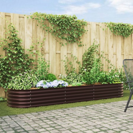 Cama elevada para jardín marrón 320x80x44 cm de acero galvanizado by , Pots and planters - Ref: Foro24-42008138, Price: 161,2...
