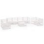 9-teiliges Gartenlounge-Set aus weißem massivem Kiefernholz von vidaXL, Gartensets - Ref: Foro24-3075465, Preis: 504,34 €, Ra...