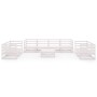 9-teiliges Gartenlounge-Set aus weißem massivem Kiefernholz von vidaXL, Gartensets - Ref: Foro24-3075465, Preis: 504,34 €, Ra...