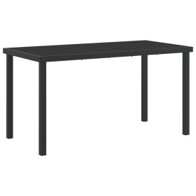 Mesa de Jardín Negra 140x80x73 cm Vidrio Templado by , Garden tables - Ref: Foro24-42010313, Price: 117,18 €, Discount: %